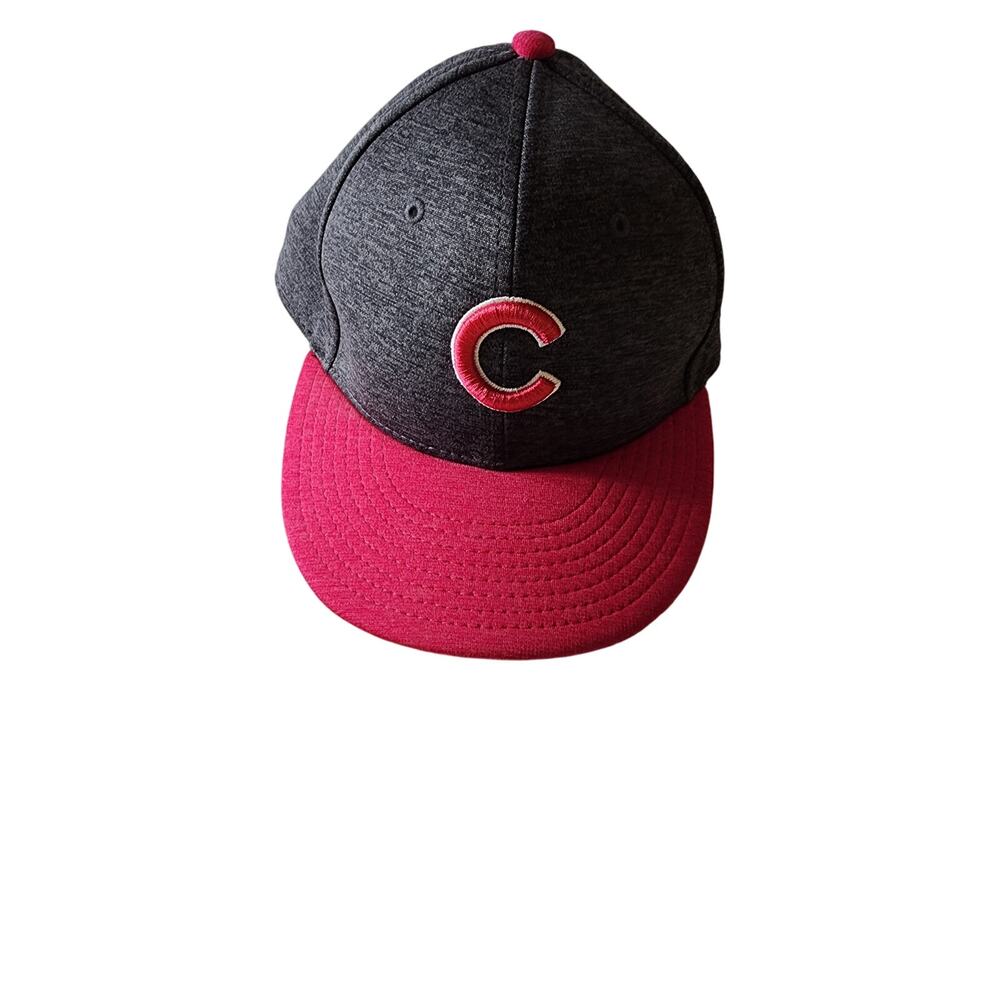 NEW ERA Pink Heather Gray CHICAGO CUBS Fitted Hat SZ 7 1/8